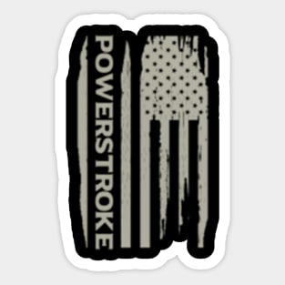 Power Stroke American Flag Sticker